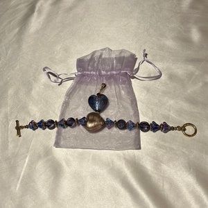 Handmade bracelet and heart pendant. One of a kind.